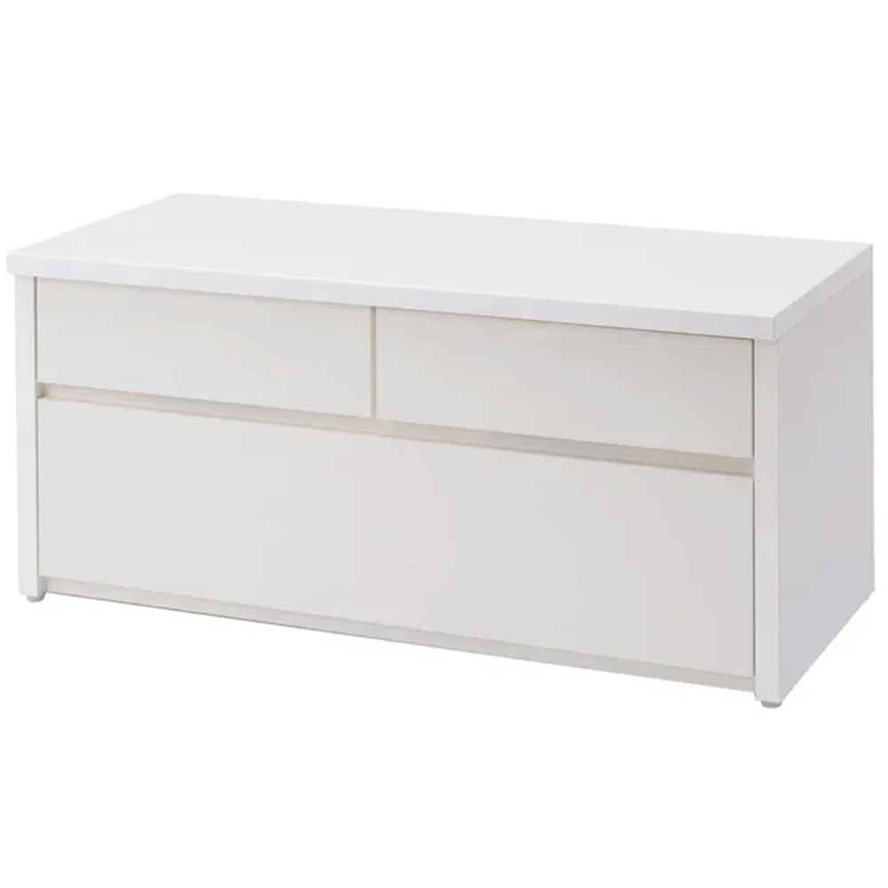 耐荷重100kg!組立不要 収納庫付ベンチ 引き出しタイプ・幅90cm奥行41cm 玄関周り雑貨 下駄箱 玄関収納 631620