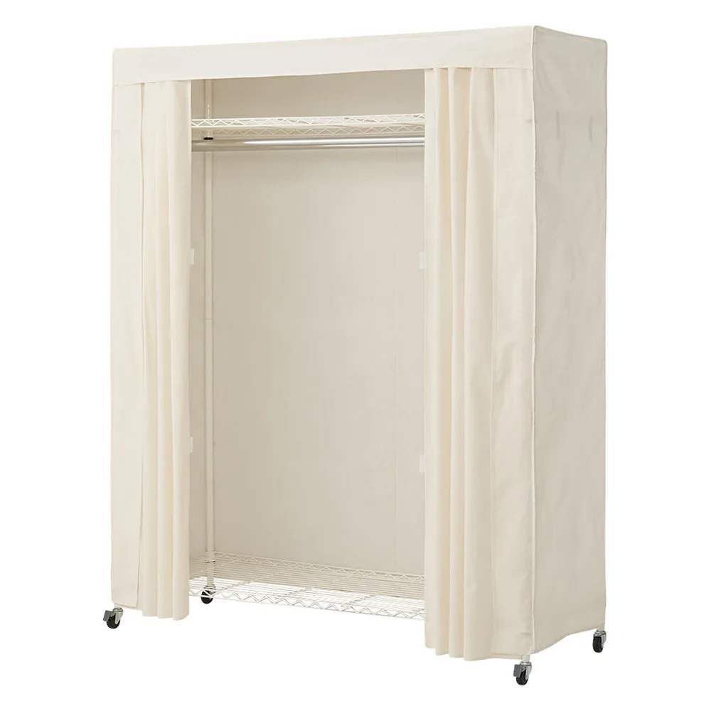 洗えるカバー付き 頑丈ハンガーラック ロータイプ・幅152cm ハンガーラック パイプハンガー 衣類収納 631717