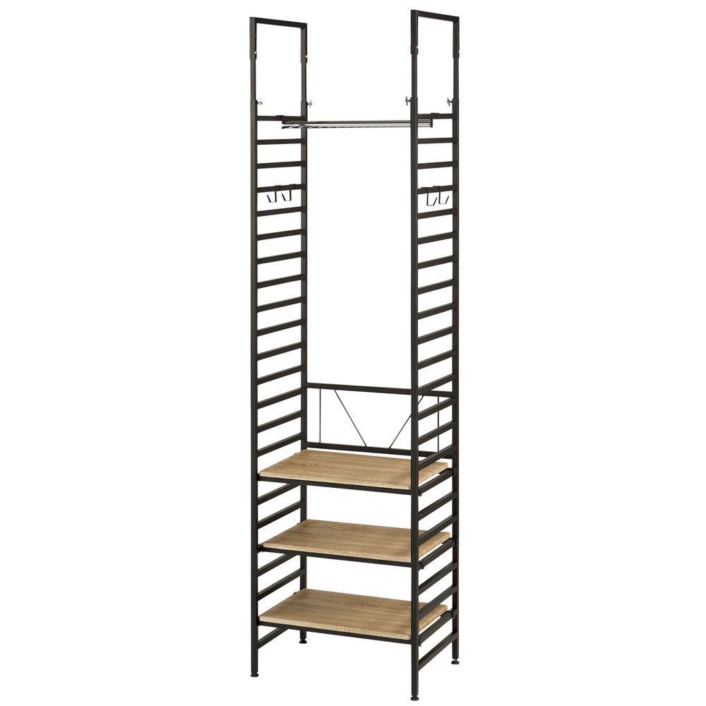 ブルックリンハンガーラック 幅60cm 棚3枚・ハンガー1段タイプ 玄関周り雑貨 下駄箱 玄関収納 631801