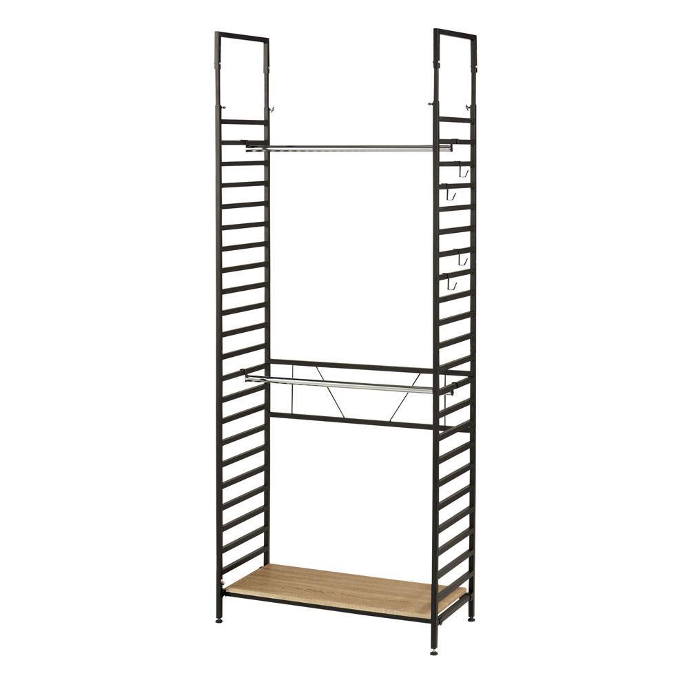 ブルックリンハンガーラック 幅90cm ハンガ―2段・棚1枚タイプ コートハンガー コート掛け 衣類収納 631805