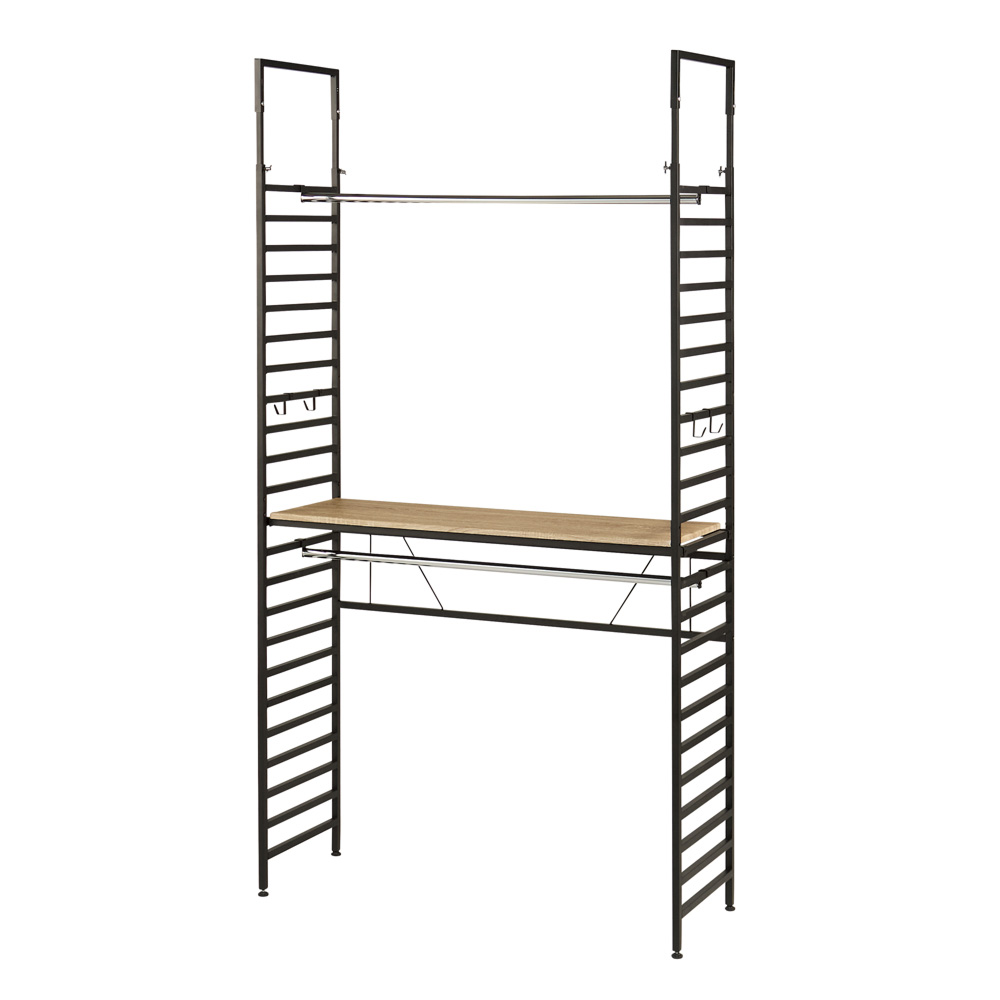 ブルックリンハンガーラック 幅120cm ハンガ―2段・棚1枚タイプ コートハンガー コート掛け 衣類収納 631806