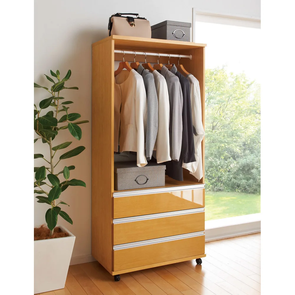 1台でスッキリハンガーラック 幅75cm ハンガーラック パイプハンガー 衣類収納 631811