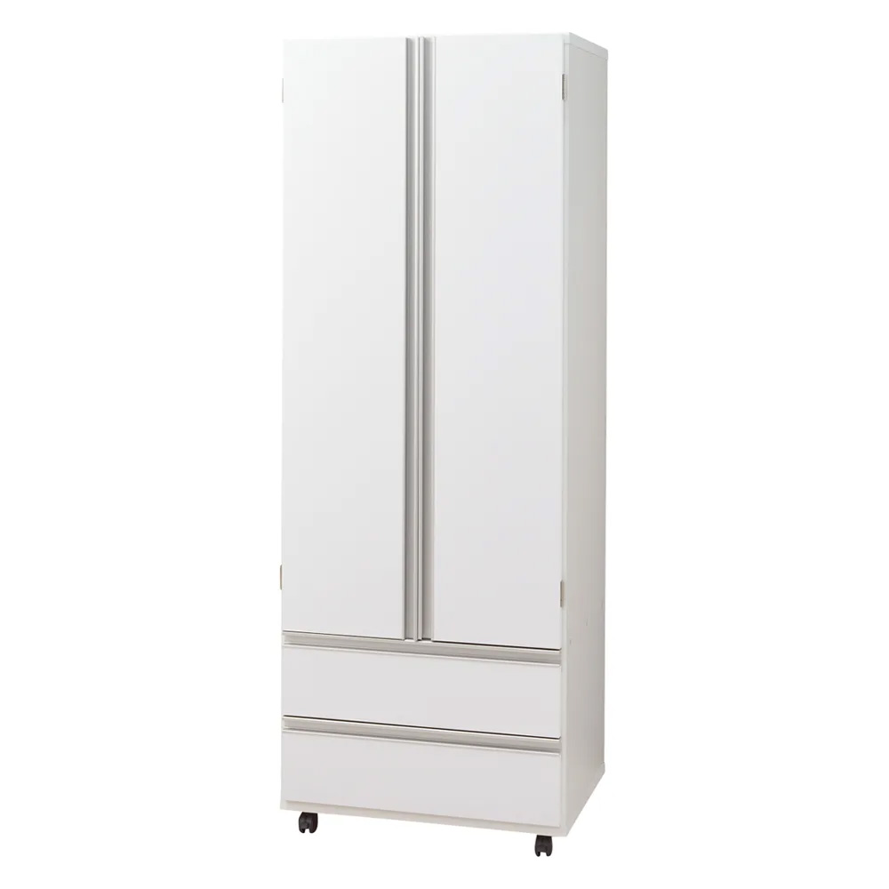 1台でスッキリハンガーラック 扉付き・幅59.5cm ハンガーラック パイプハンガー 衣類収納 631812