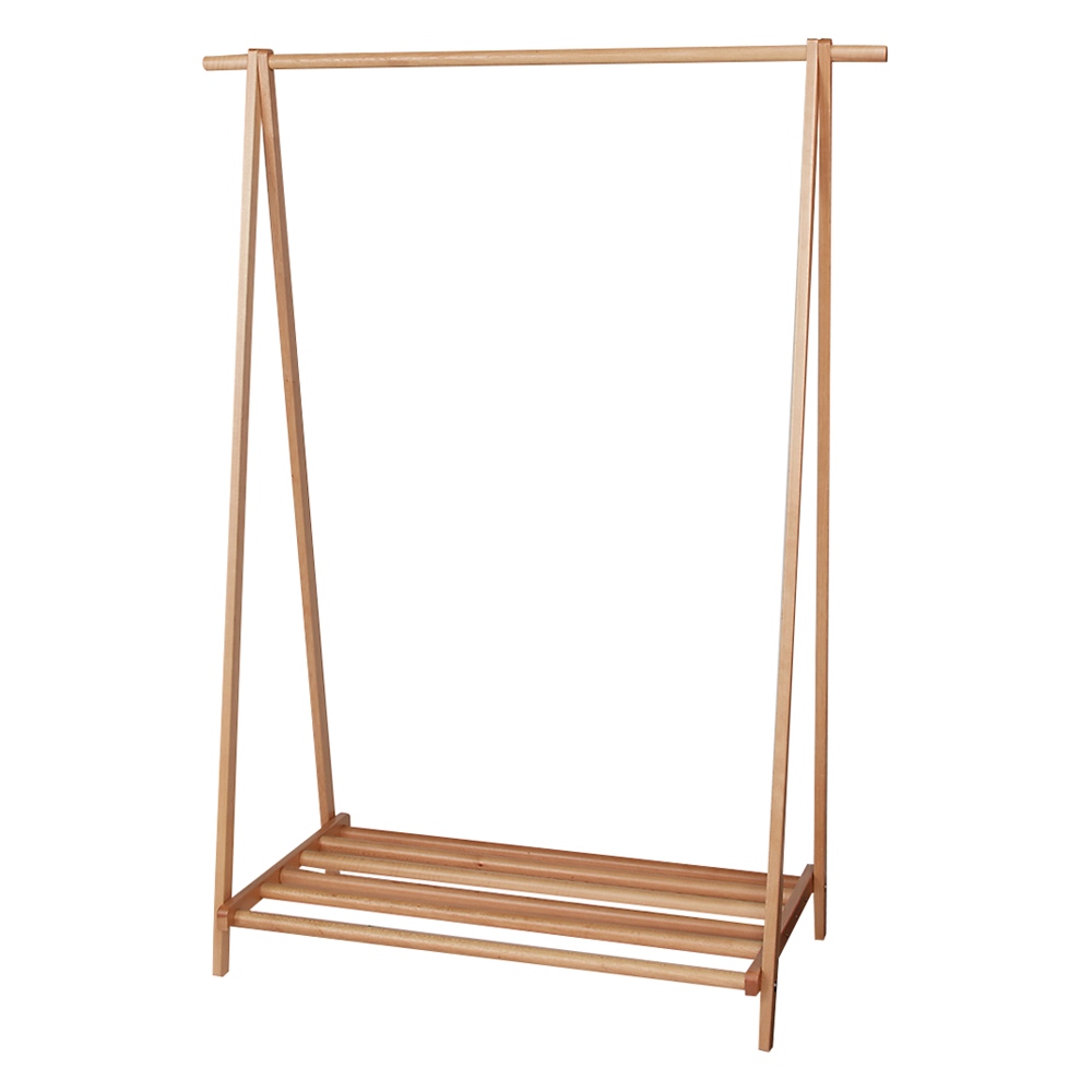 頑丈天然木A型ハンガーラック 幅118cm コートハンガー コート掛け 衣類収納 631821