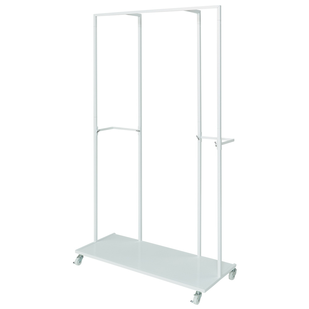 2段掛けにもできるハンガーラック 幅102cm コートハンガー コート掛け 衣類収納 631903