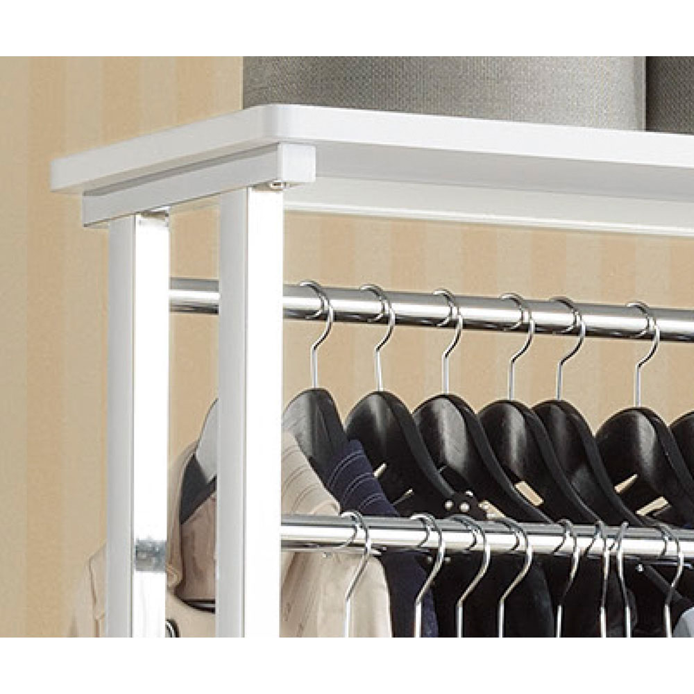 上下棚付き モダン頑丈ハンガーラック ダブル・幅120cm ディノスANAmall店