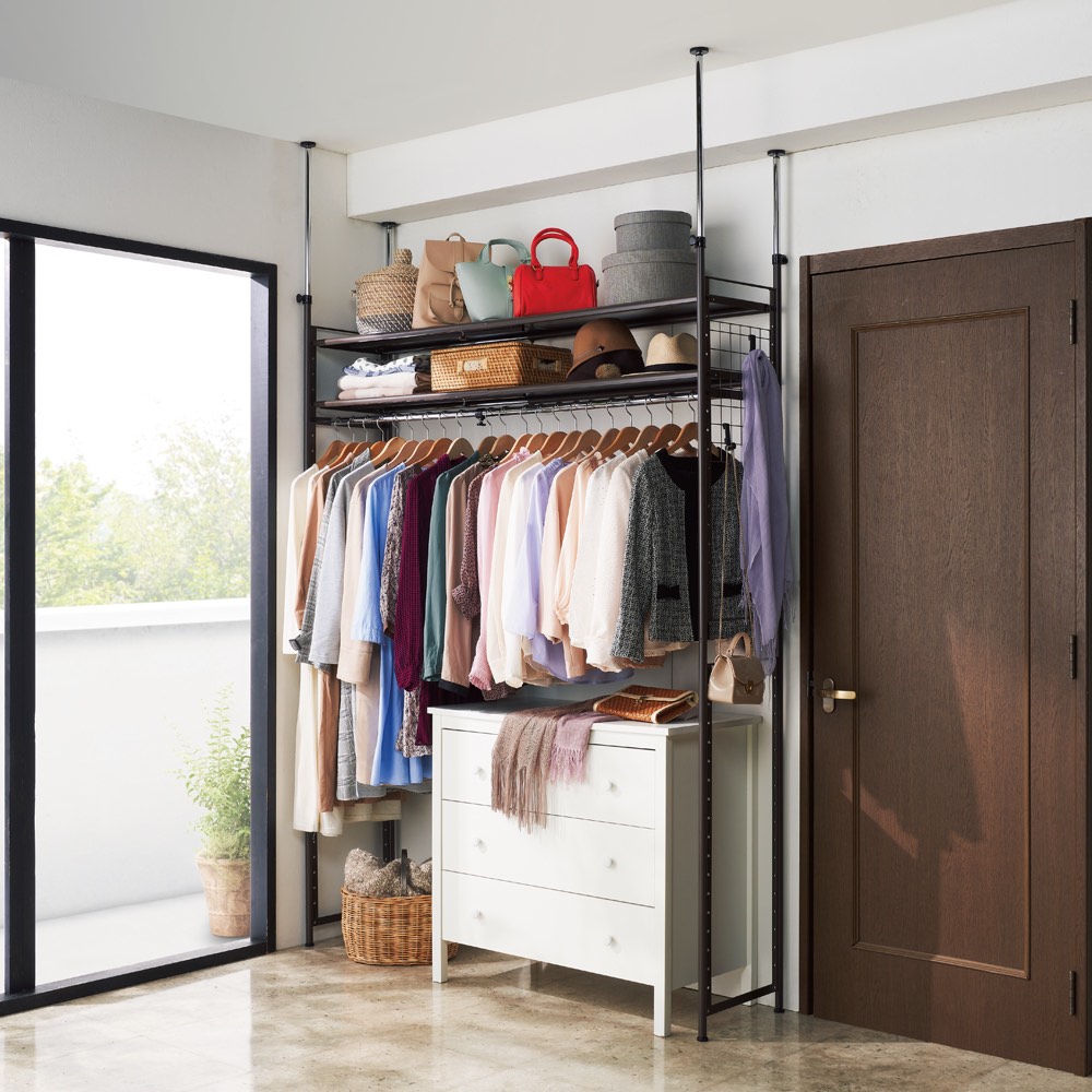 頑丈フレキシブル伸縮ラック 幅83-125cm レンジ台 キッチンラック キッチン収納 632001