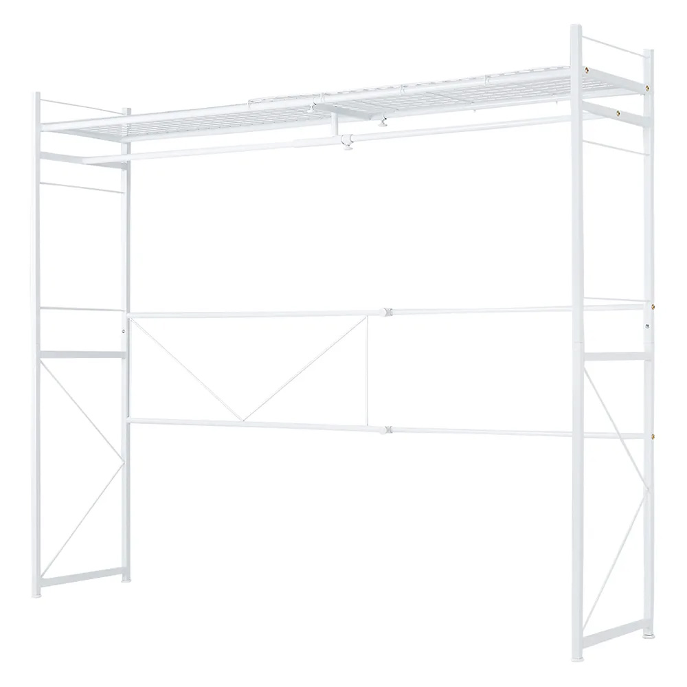 家具の上も収納になる伸縮ラック 高さ181cmタイプ クローゼットハンガー カバー 衣類収納 632105