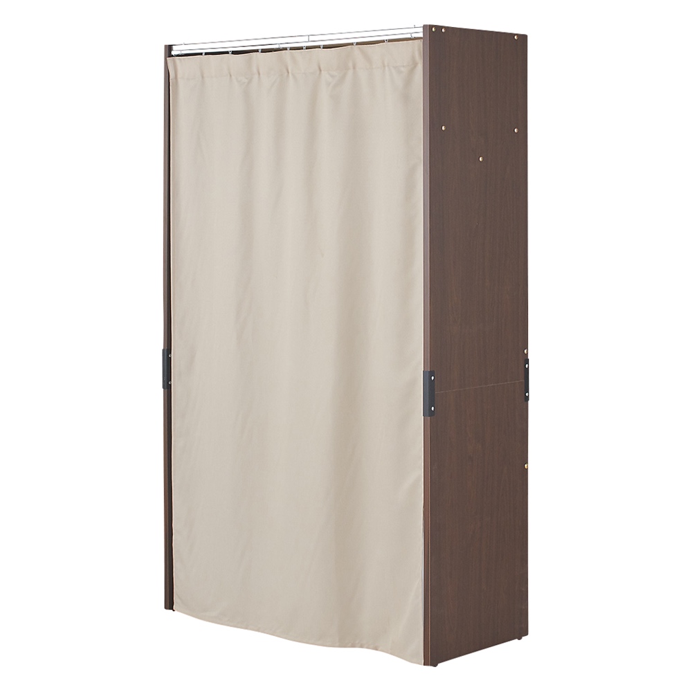 中が透けにくいカーテン付きモダンスタイルクローゼット 幅85-125cm クローゼットハンガー カバー 衣類収納 632107