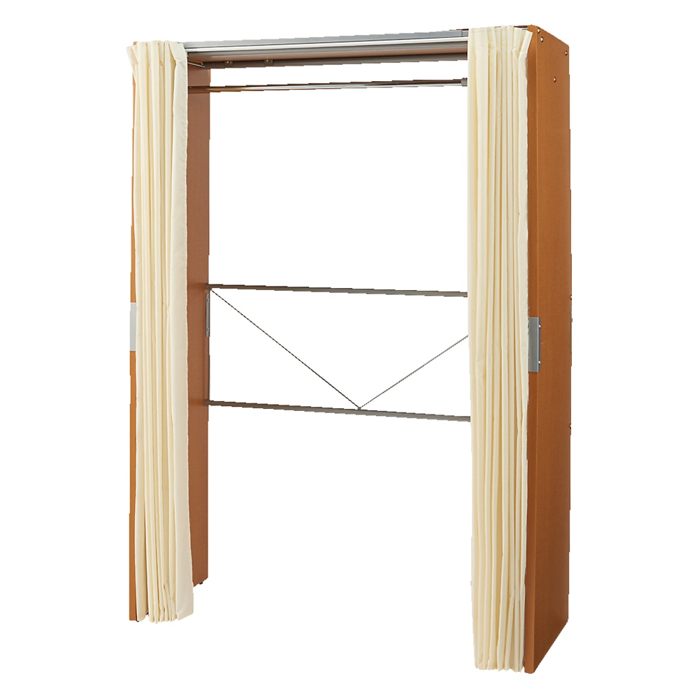 部屋に合わせてコーディネート カーテン取り替え自在ハンガー 棚なしタイプ 幅128-205cm クローゼットハンガー カバー 衣類収納 632111