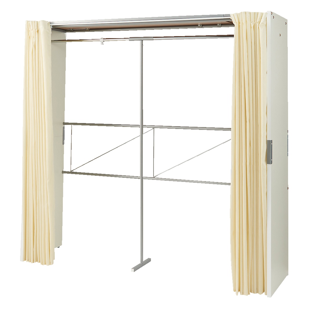 部屋に合わせてコーディネート カーテン取り替え自在ハンガー 棚なしタイプ 幅188-305cm クローゼットハンガー カバー 衣類収納 632112