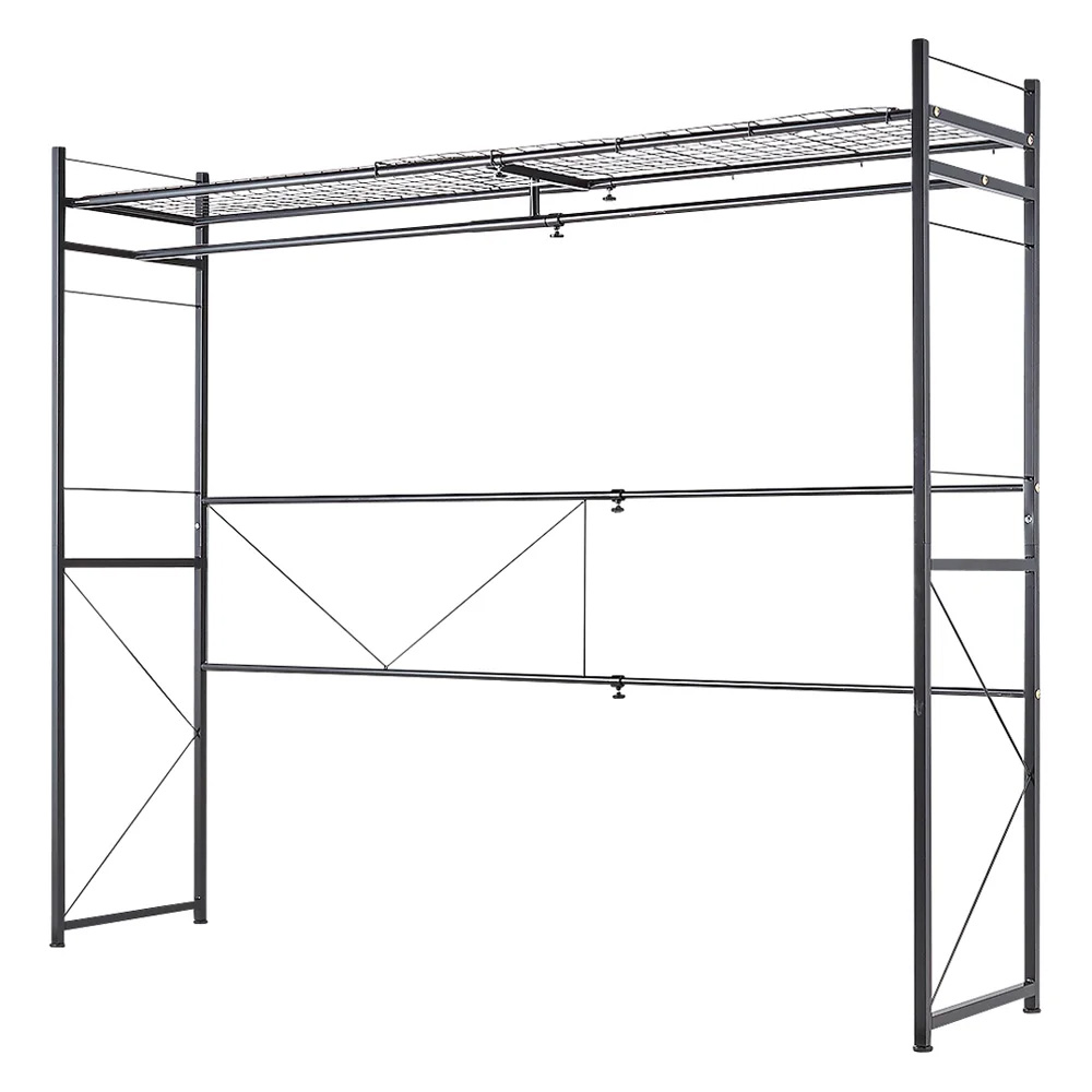 家具の上も収納になる伸縮ラック 高さ181cmタイプ クローゼットハンガー カバー 衣類収納 632155