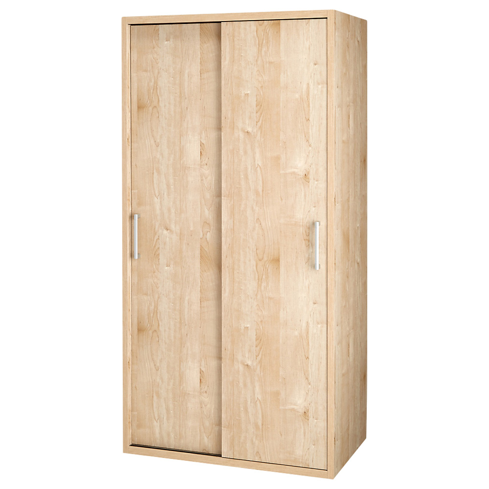 【オシャレな北欧風デザイン】天然木調 引き戸クローゼットハンガー 幅90cm クローゼットハンガー カバー 衣類収納 632204