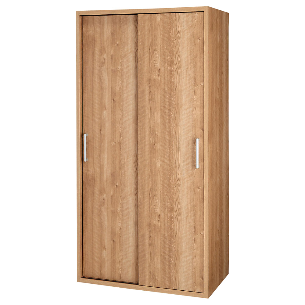 【オシャレな北欧風デザイン】天然木調 引き戸クローゼットハンガー 幅90cm クローゼットハンガー カバー 衣類収納 632204