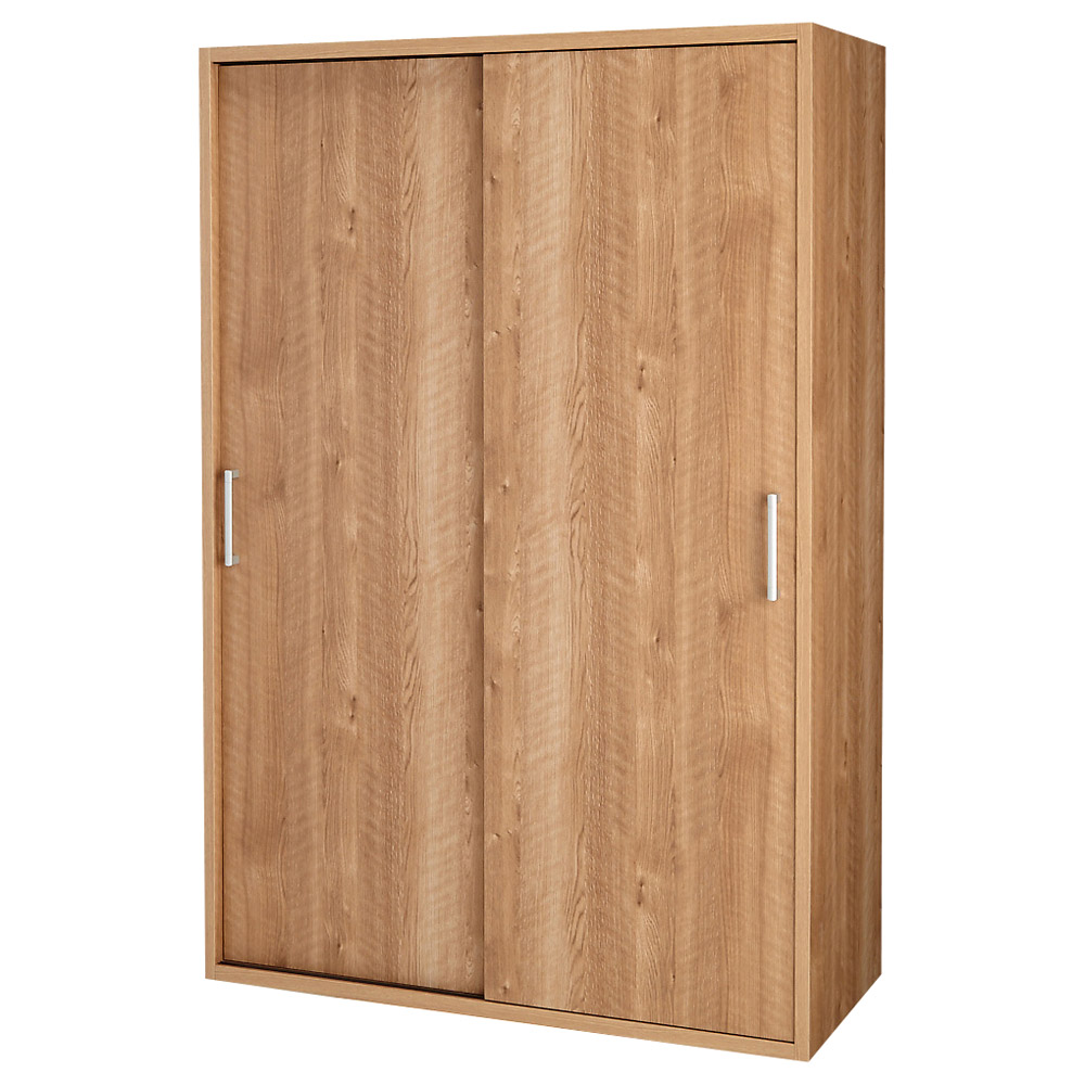 【オシャレな北欧風デザイン】天然木調 引き戸クローゼットハンガー 幅120cm クローゼットハンガー カバー 衣類収納 632205