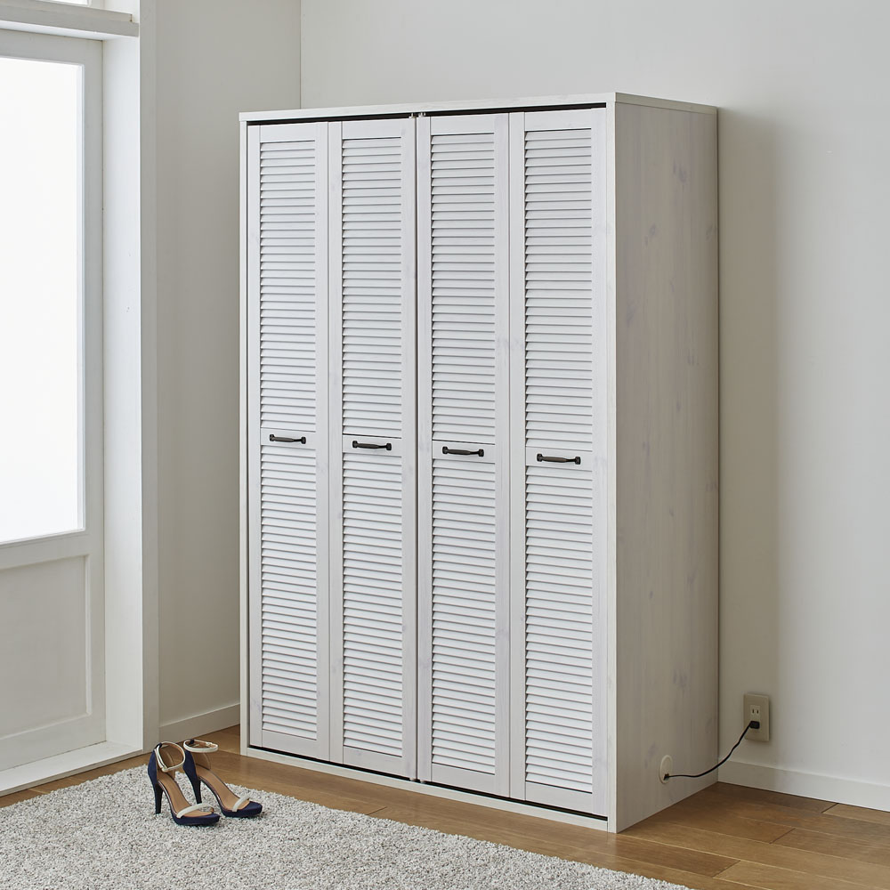 ルーバー 折れ戸クローゼット クローゼット 幅120cm ワードローブ クローゼット 衣類収納 632208