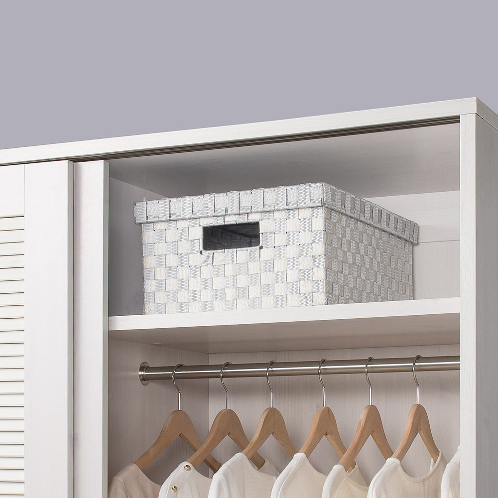 通気性の良い 引き戸ルーバーワードローブ 幅90cm ディノスANAmall店