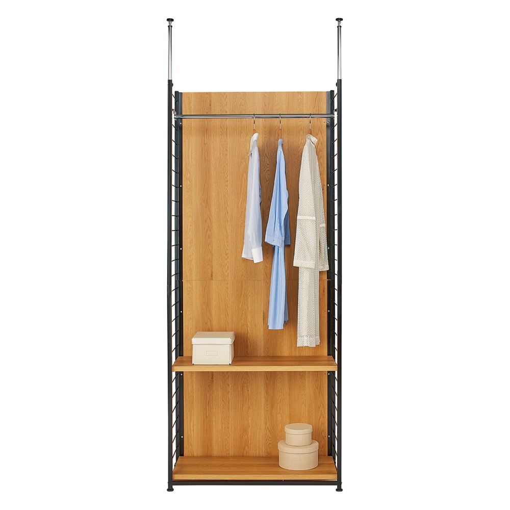 ブルックリン風間仕切り収納 ハンガー&棚 幅90cm パーテーション 間仕切り リビング収納 632305