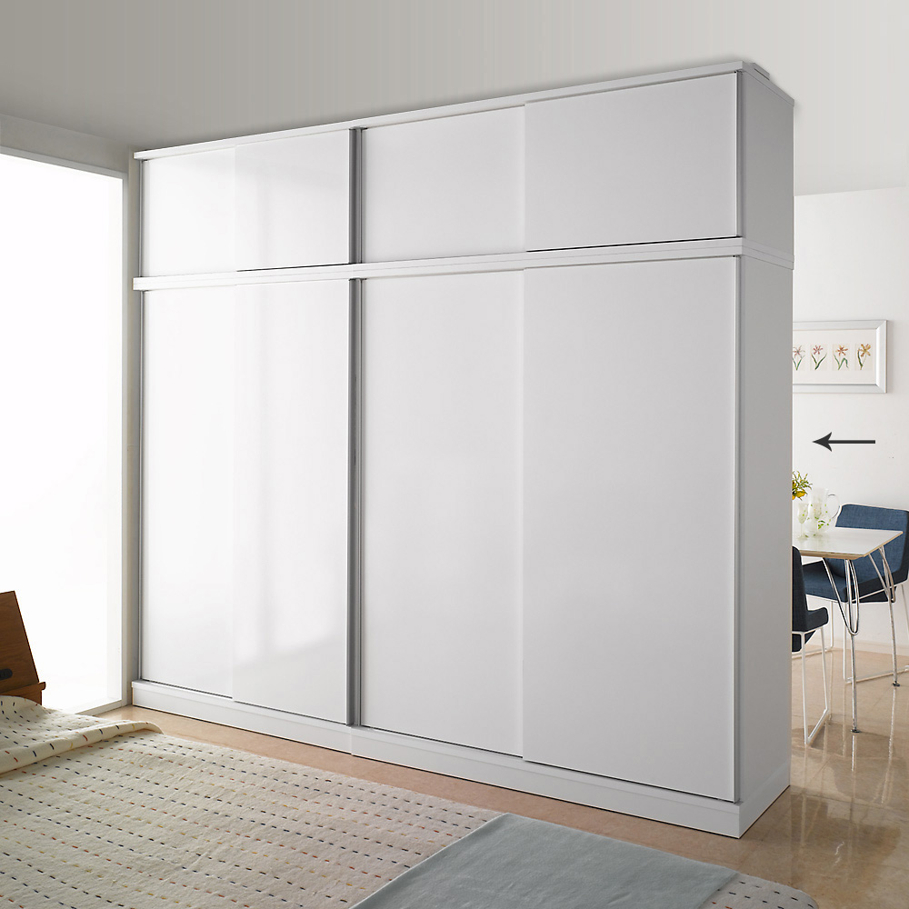 引き戸間仕切りワードローブ ハンガー+棚・幅148cm パーテーション 間仕切り リビング収納 632350