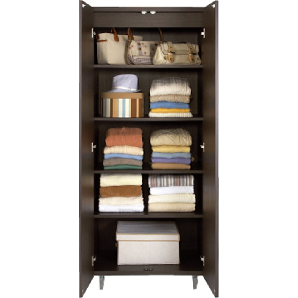 移動式間仕切りクローゼット 板扉タイプ・可動棚板4枚 パーテーション 間仕切り リビング収納 632406