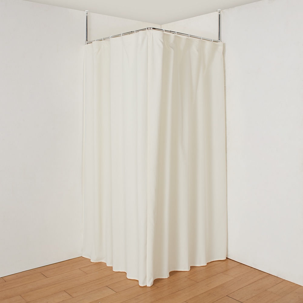 突っ張り式コーナー目隠しカーテン 間仕切りカーテン アコーディオンカーテン カーテン 632412