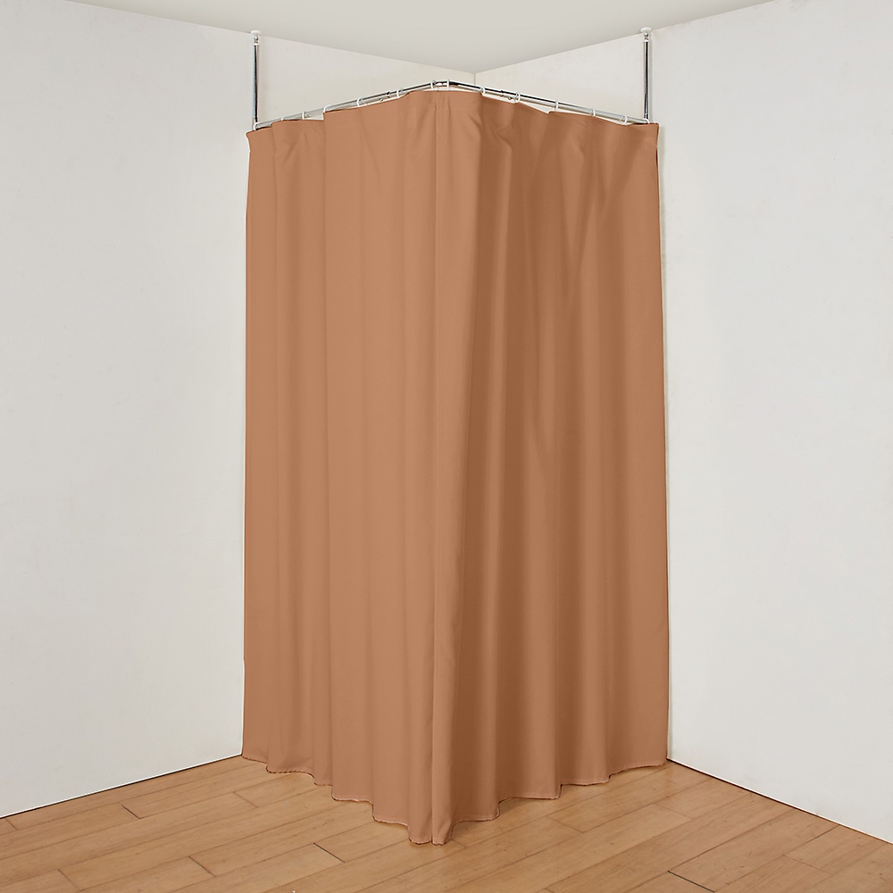 突っ張り式コーナー目隠しカーテン 間仕切りカーテン アコーディオンカーテン カーテン 632412