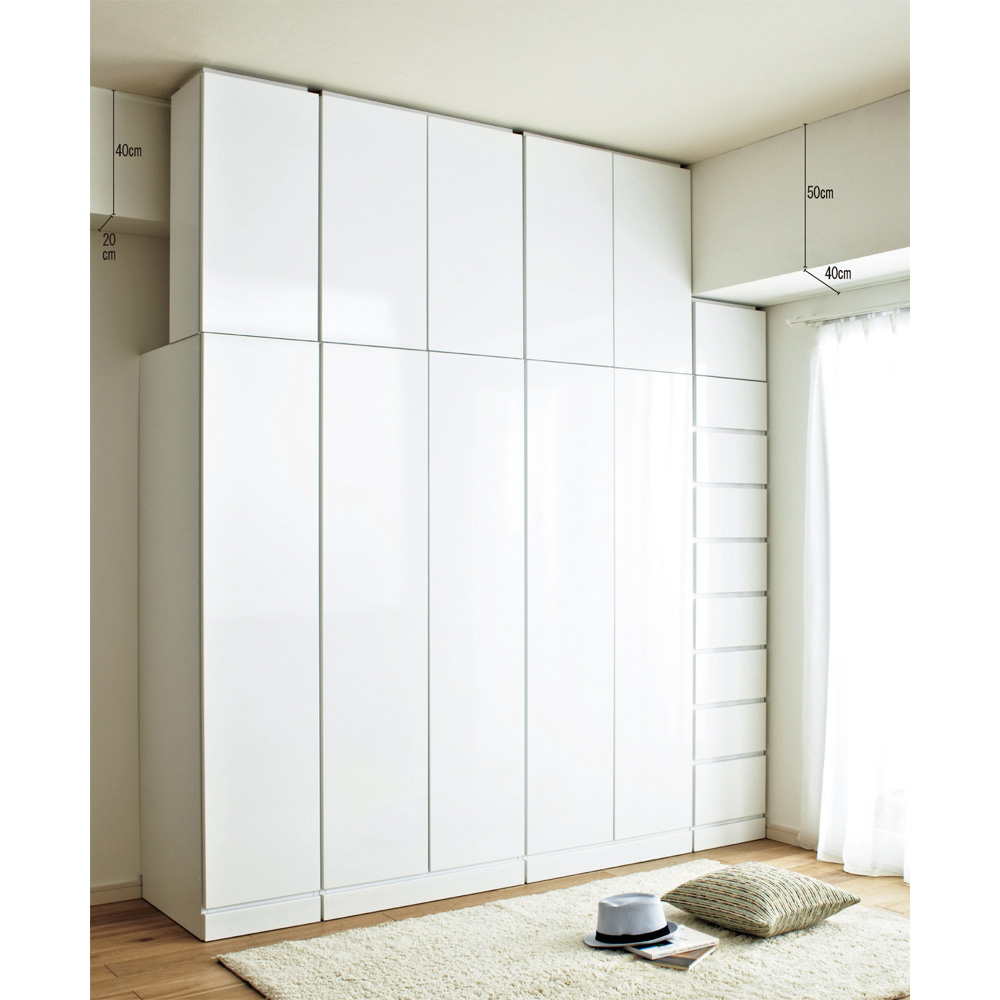 【日本製】シンプルスタイルワードローブ 幅39cm(左開き)奥行56cmタイプ ワードローブ クローゼット 衣類収納 632502