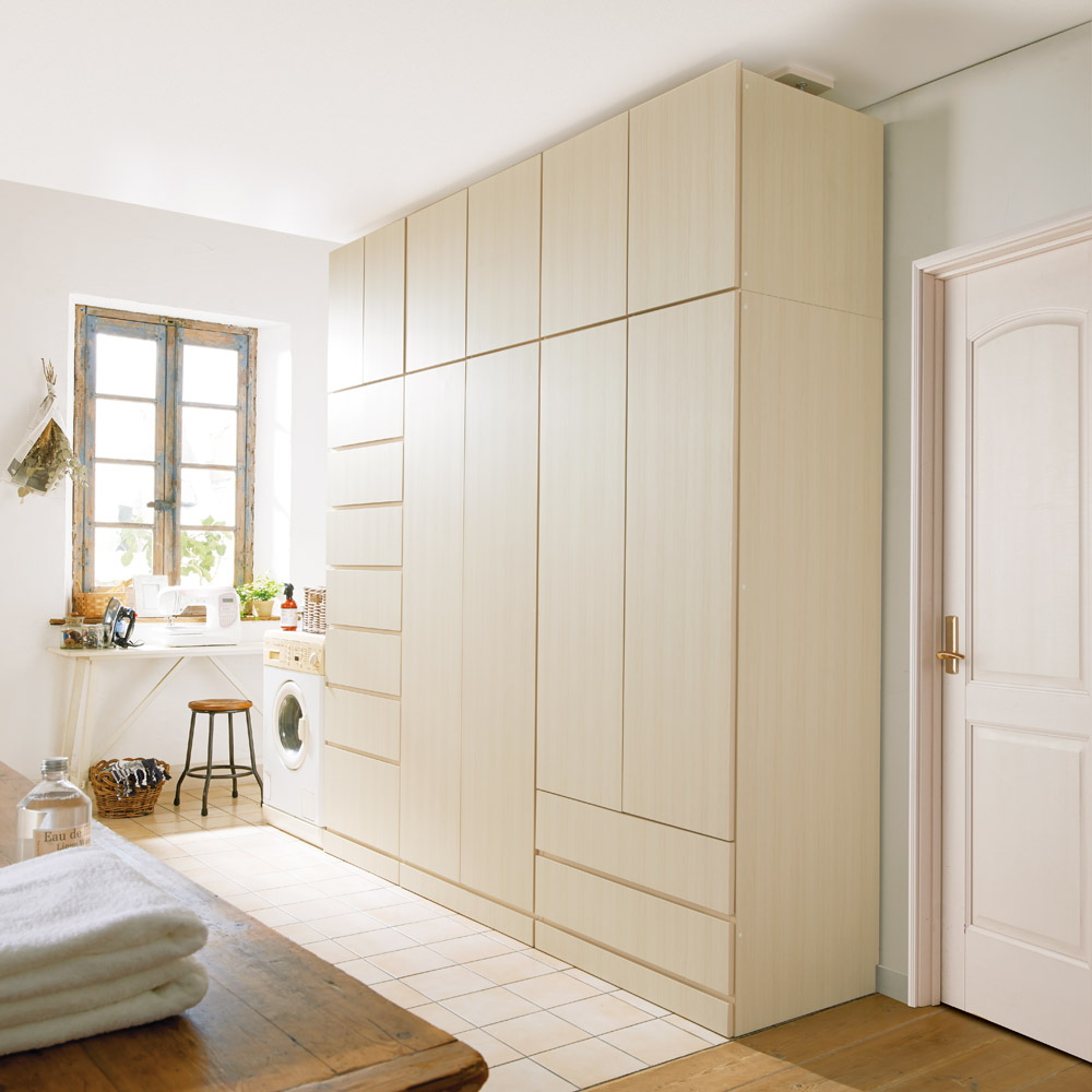 システム壁面ワードローブ 上置き・幅60高さ46cm ワードローブ クローゼット 衣類収納 632538