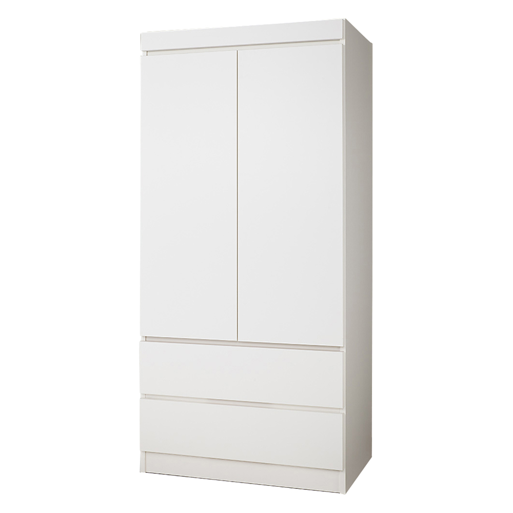 必要な時だけ引き出せるちょいかけハンガー付きクローゼット ハンガー1段引き出し2杯 幅80cm ワードローブ クローゼット 衣類収納 632604