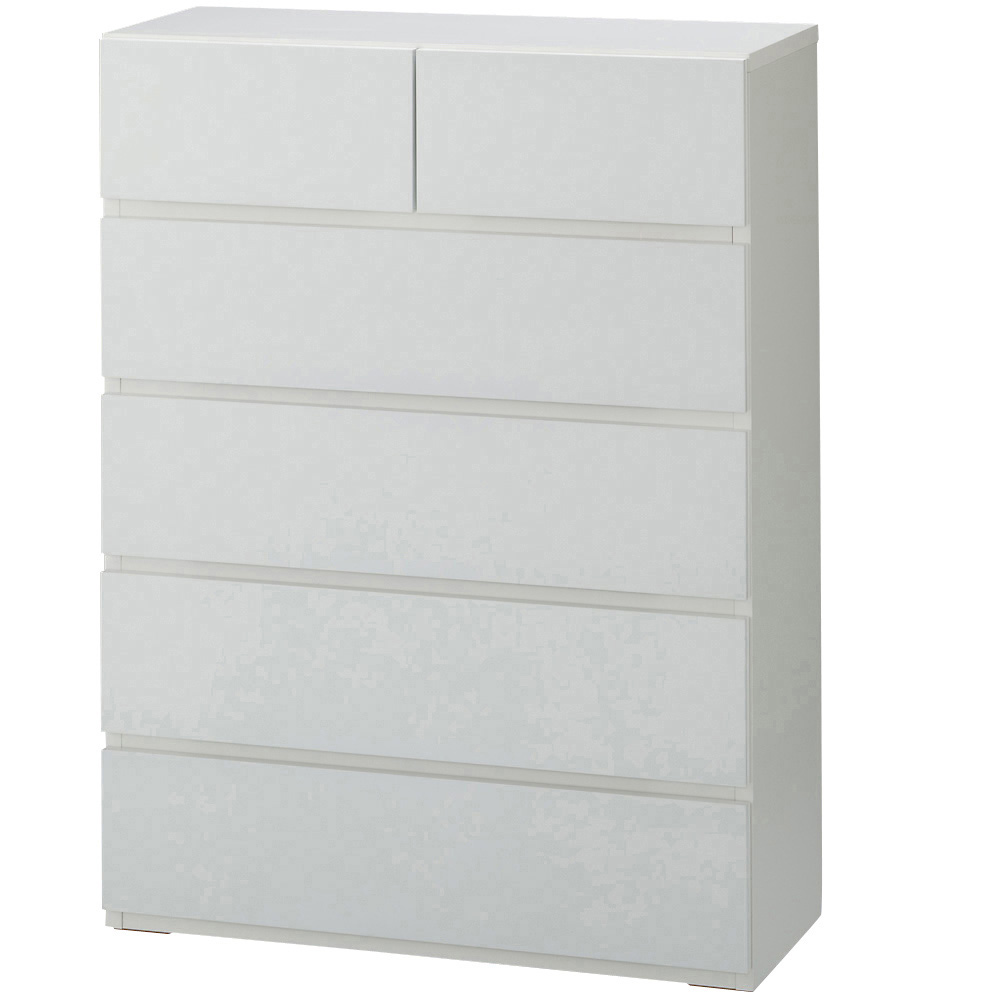 奥行30cm薄型ツヤツヤチェスト 幅75cm・5段 洗面所収納 隙間収納 トイレ 洗面所 ランドリー収納 632905