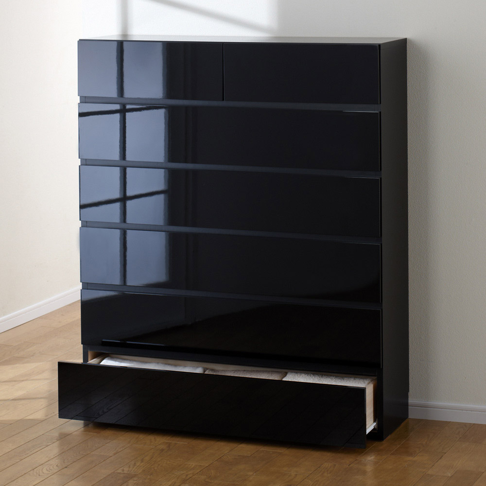 奥行30cm薄型ツヤツヤチェスト 幅100cm・6段 リビング リビング収納 632909