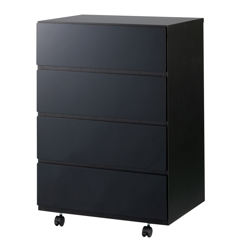 奥行46cmキャスター付きツヤツヤチェスト 幅60cm・4段 押入れ クローゼット収納 衣類収納 632911