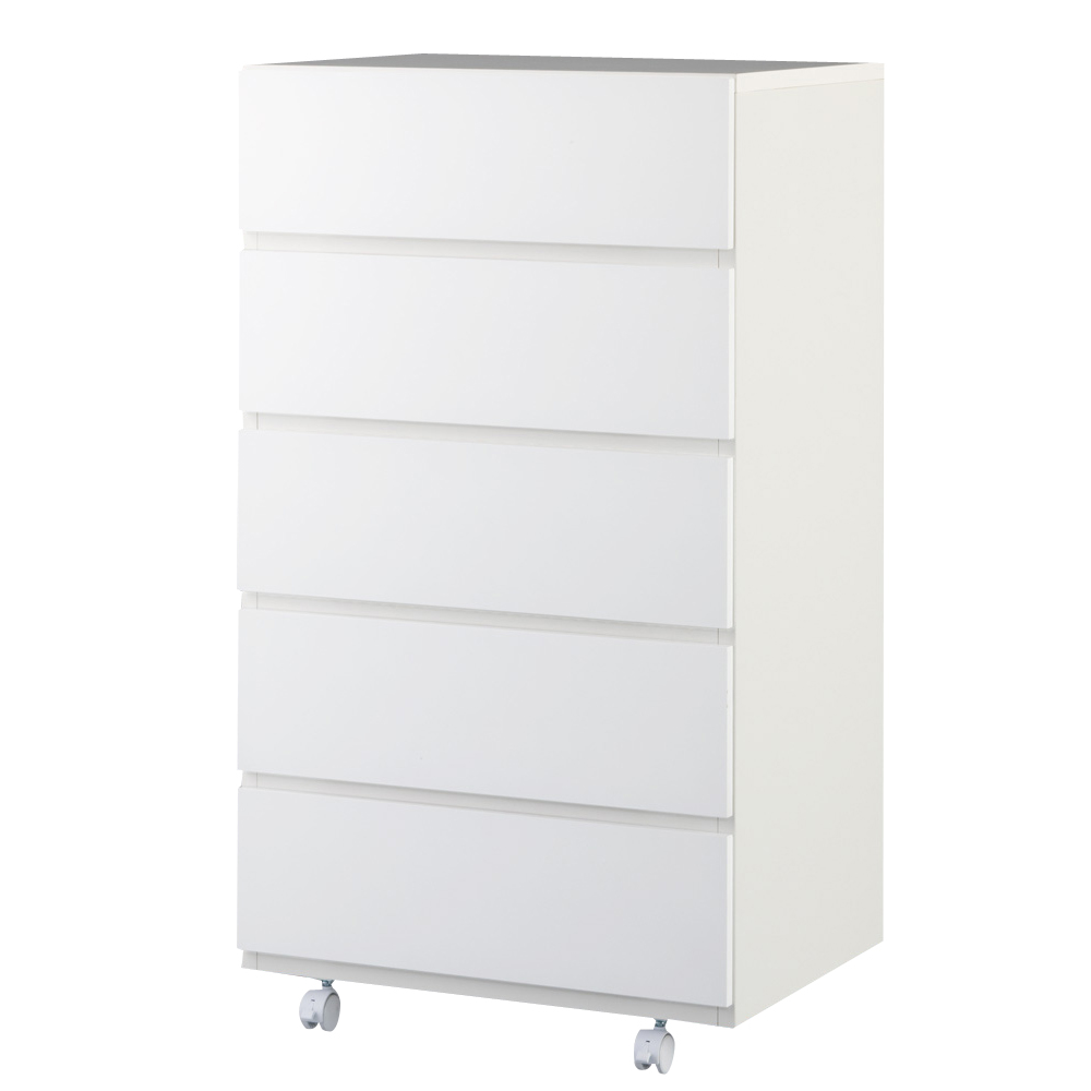 奥行46cmキャスター付きツヤツヤチェスト 幅60cm・5段 押入れ クローゼット収納 衣類収納 632912