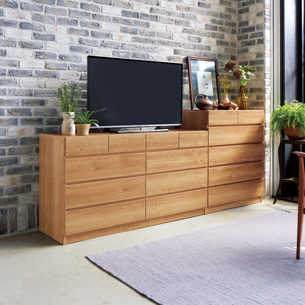 頑丈天板を賢く活用！ワイドクローゼットチェスト 4段・幅120cm タンス 衣類収納 632921