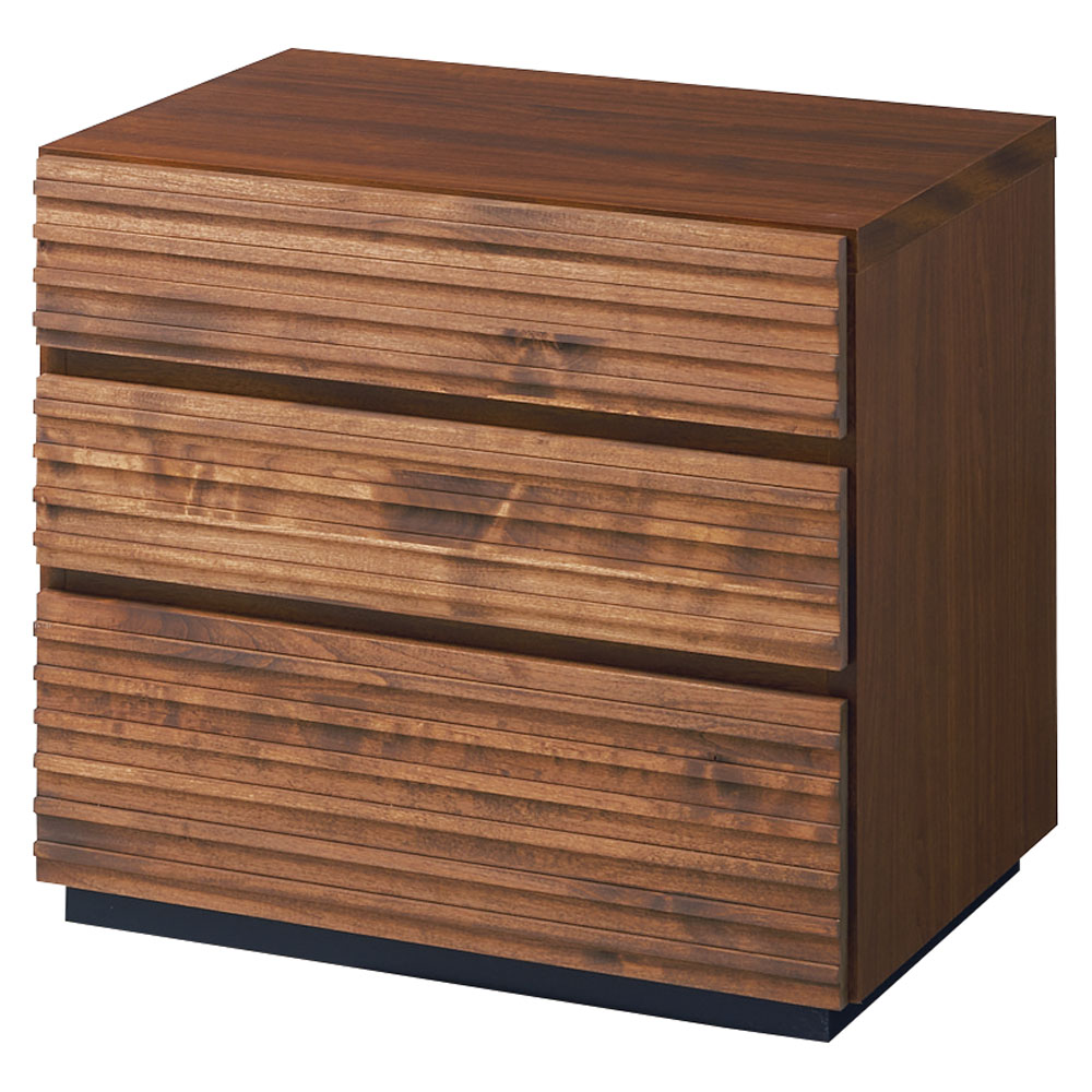 天然木横格子柄のローチェスト 3段・幅60cm奥行44cm 押入れ クローゼット収納 衣類収納 632925