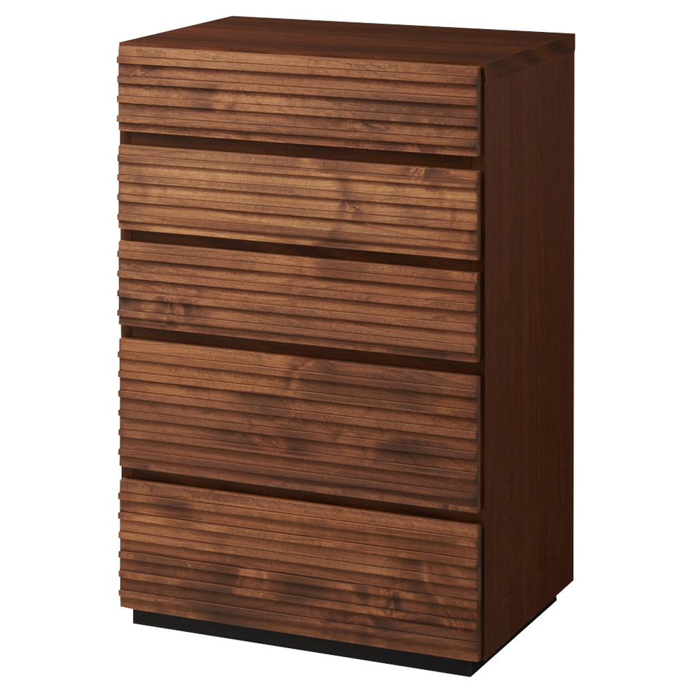 天然木横格子柄のローチェスト 5段・幅60cm奥行44cm 押入れ クローゼット収納 衣類収納 632927