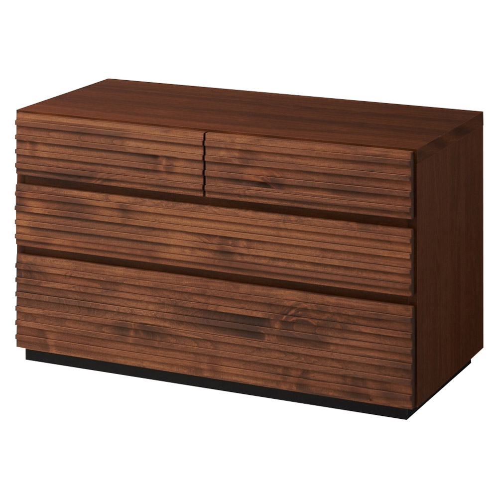 天然木横格子柄のローチェスト 3段・幅90cm奥行44cm 押入れ クローゼット収納 衣類収納 632928