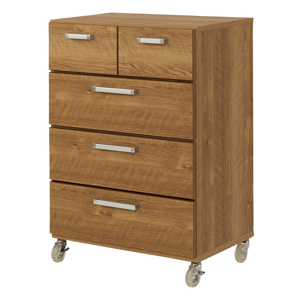 キャスター付きモダンクローゼットチェスト 4段・高さ86cm幅60cm 洗面所収納 隙間収納 トイレ 洗面所 ランドリー収納 632934