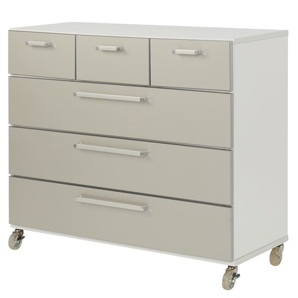 キャスター付きモダンクローゼットチェスト 4段・高さ86cm幅100cm 洗面所収納 隙間収納 トイレ 洗面所 ランドリー収納 632938