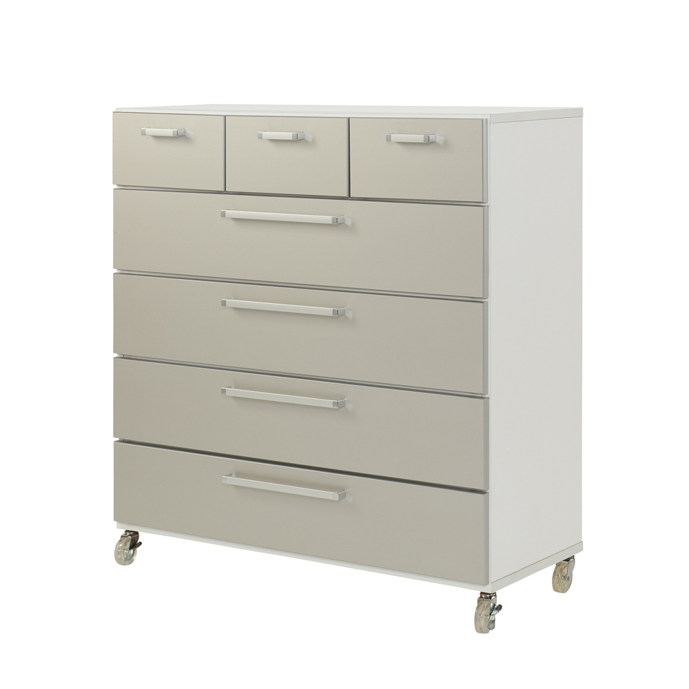 キャスター付きモダンクローゼットチェスト 5段・高さ105cm幅100cm 洗面所収納 隙間収納 トイレ 洗面所 ランドリー収納 632939