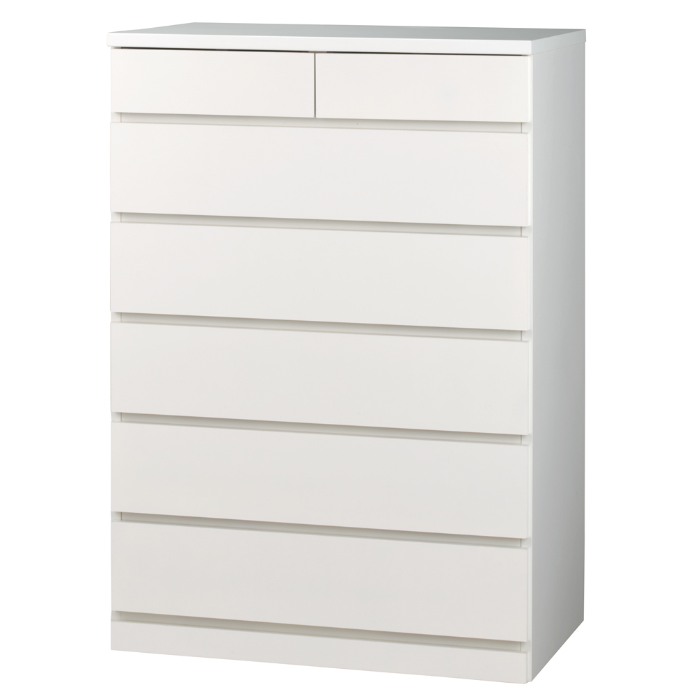 【日本製】奥行50cm隠しキャスター付きクローゼットチェスト 幅80cm・6段 押入れ クローゼット収納 衣類収納 632943