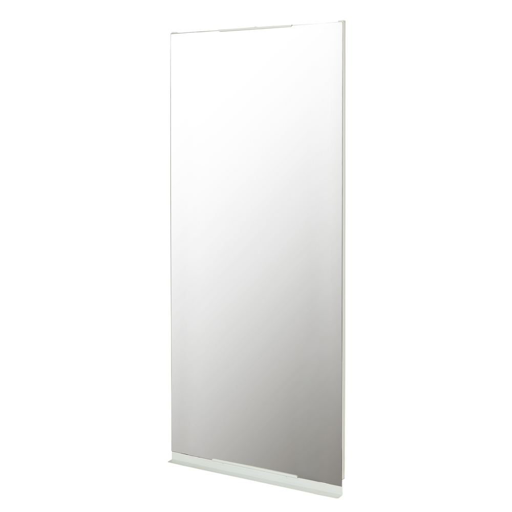 ≪幅80cm≫ 壁ピタ設置で突っ張らずに置けるディスプレイラック ミラータイプ スタンドミラー 姿見 全身鏡 インテリア雑貨 633006