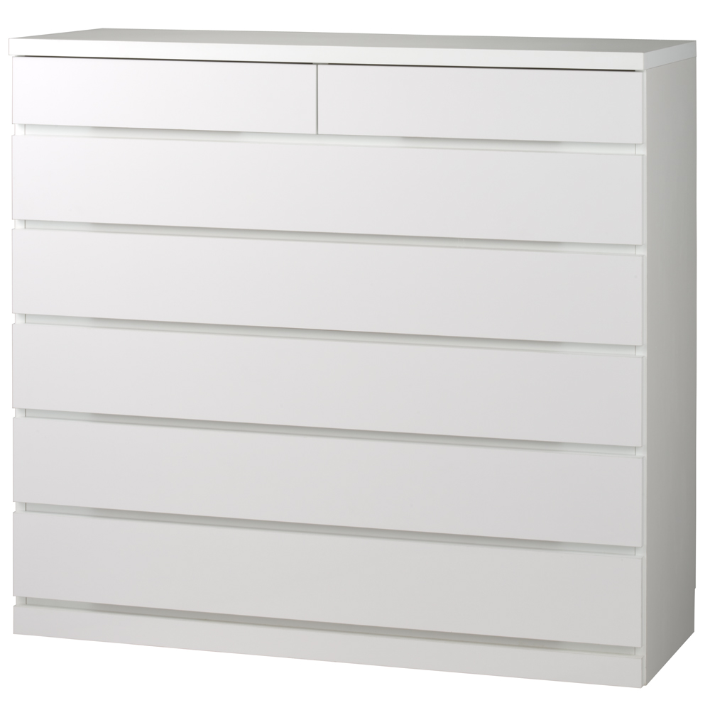 【日本製】前面光沢&引き出し内部化粧チェスト 幅120cm 6段 タンス 衣類収納 633026