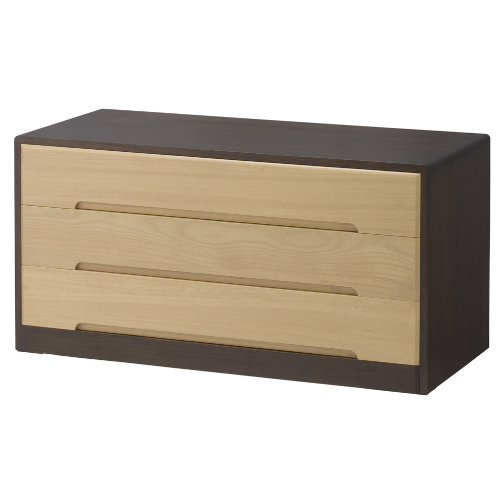 【日本製】総桐モダンクローゼットチェスト 3段 高さ51cm 押入れ クローゼット収納 衣類収納 633027