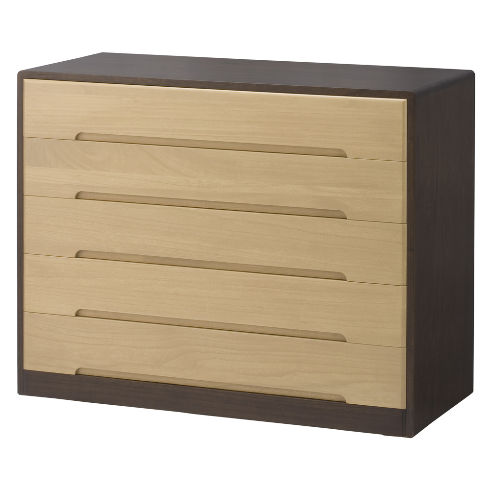 【日本製】総桐モダンクローゼットチェスト 5段 高さ79cm 押入れ クローゼット収納 衣類収納 633029