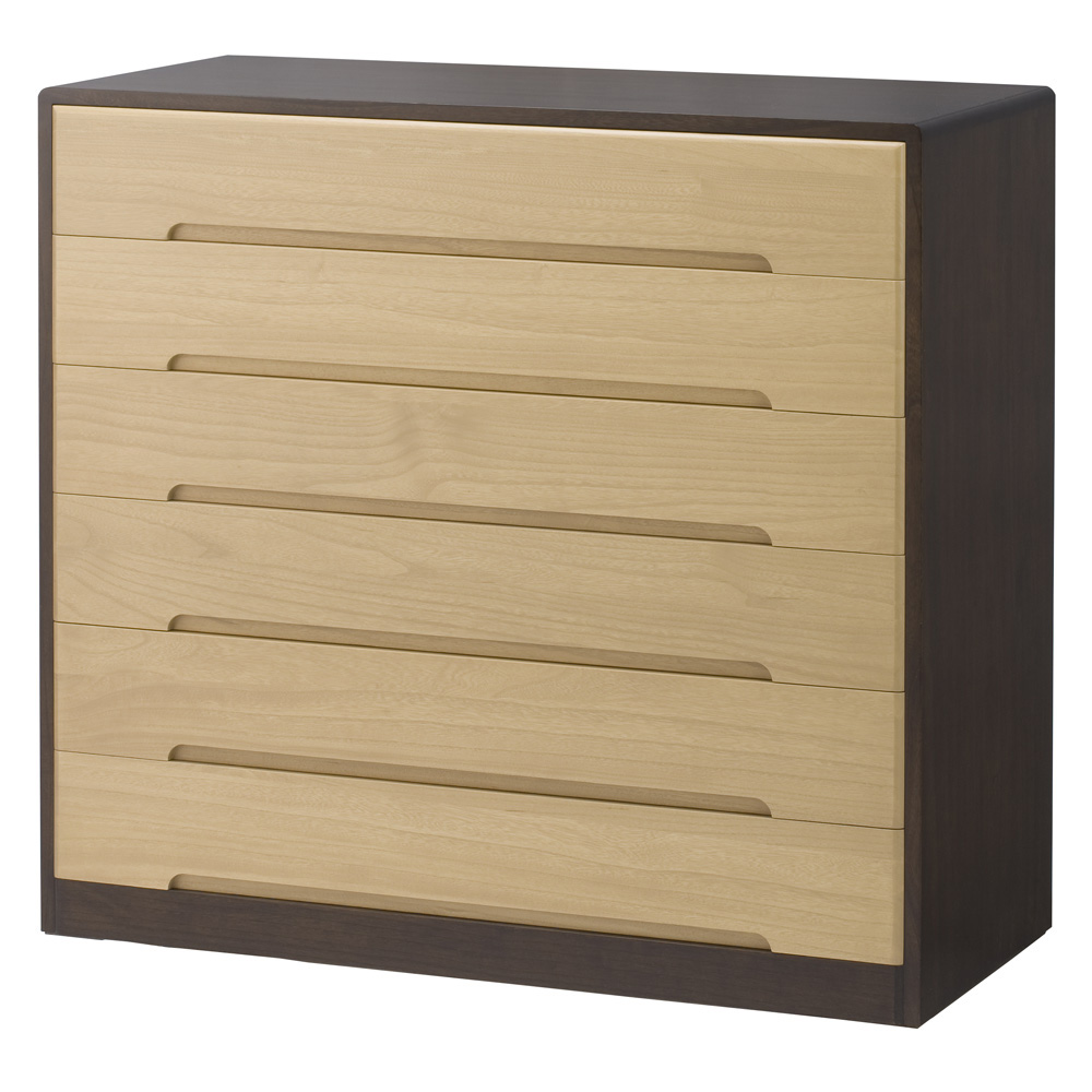 【日本製】総桐モダンクローゼットチェスト 6段 高さ93cm 押入れ クローゼット収納 衣類収納 633030