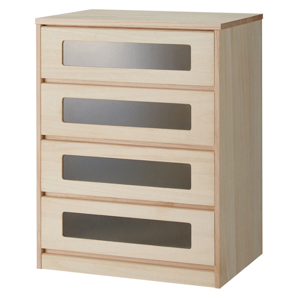 ブティックのような モダン桐クローゼットチェスト 幅58cm・4段 押入れ クローゼット収納 衣類収納 633033