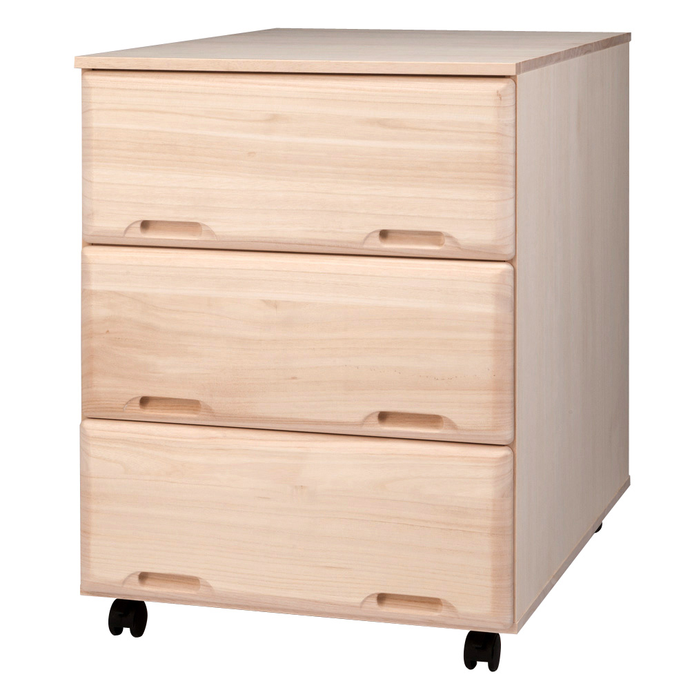 【衣類に優しい押し入れ収納】総桐スライドレール 押し入れタンス ミドル 3段・高さ75cm 押入れ クローゼット収納 衣類収納 633122