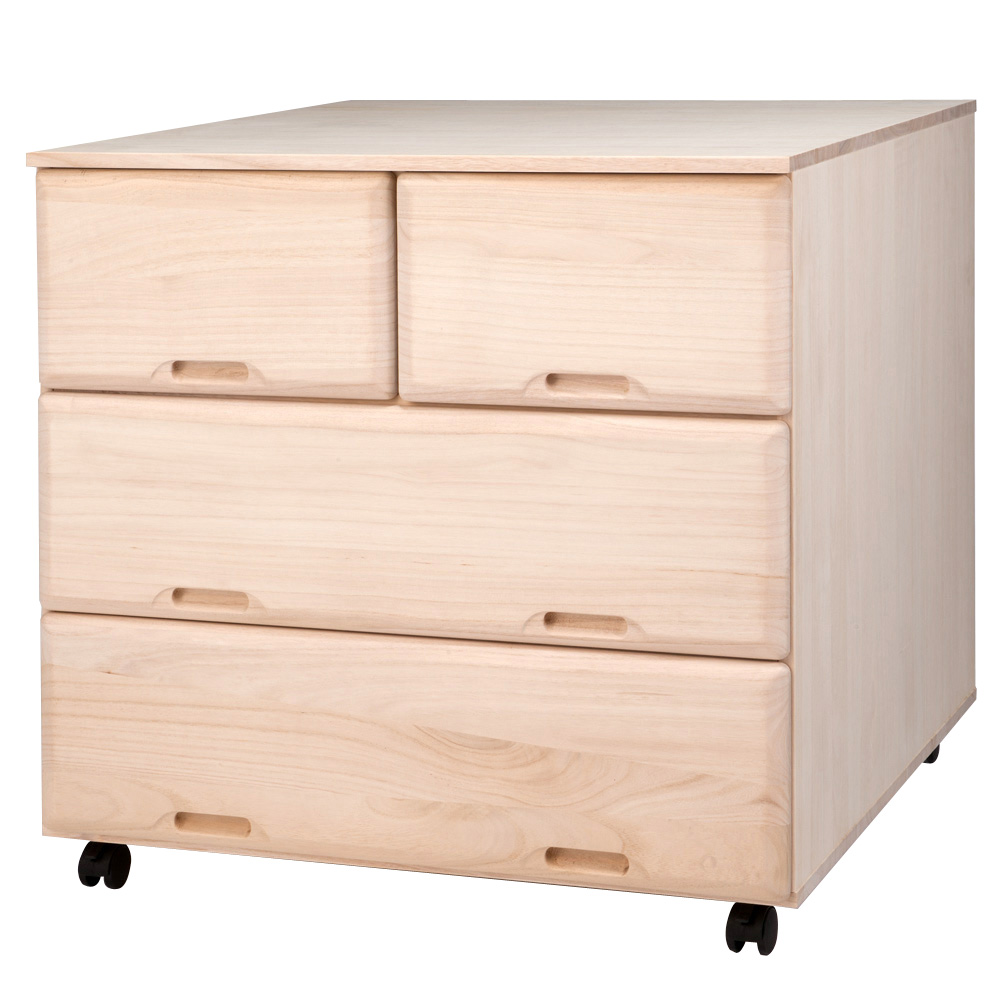 【衣類に優しい押し入れ収納】総桐スライドレール 押し入れタンス ワイド 3段・高さ75cm 押入れ クローゼット収納 衣類収納 633125