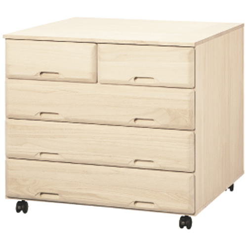 【衣類に優しい押し入れ収納】総桐スライドレール 押し入れタンス ワイド 4段・高さ69cm 押入れ クローゼット収納 衣類収納 633126